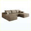 Canapé modulaire 107 po avec repose-pieds Cloud, siège profond en forme de U minimaliste moderne, aucun assemblage requis, velours côtelé-130596951-130596956