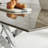 Chanden Luxury Marble Effect Glass 6 Seater Dining Table - Modern Statement Design-983187121-983187123