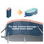 Structure pliante en PVC bleu-gris, piscine hors-terre compacte de 7 pieds, structure non gonflable-130777683