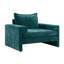 Chaise d'appoint spacieuse en chenille, revêtement vert, design moderne pour la maison et le bureau