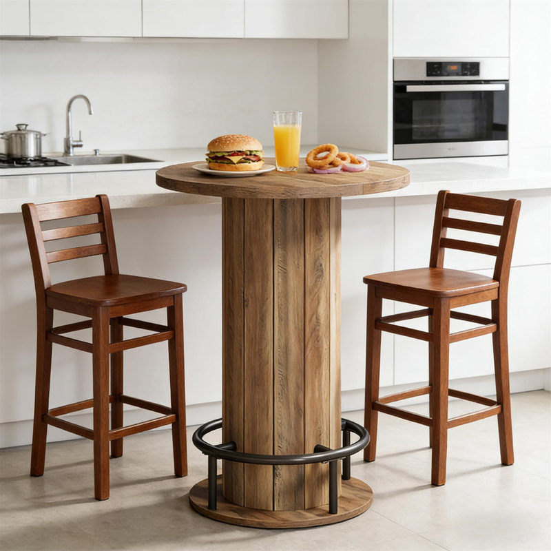 Petite table de réunion (sans la chaise), Brun rustique
