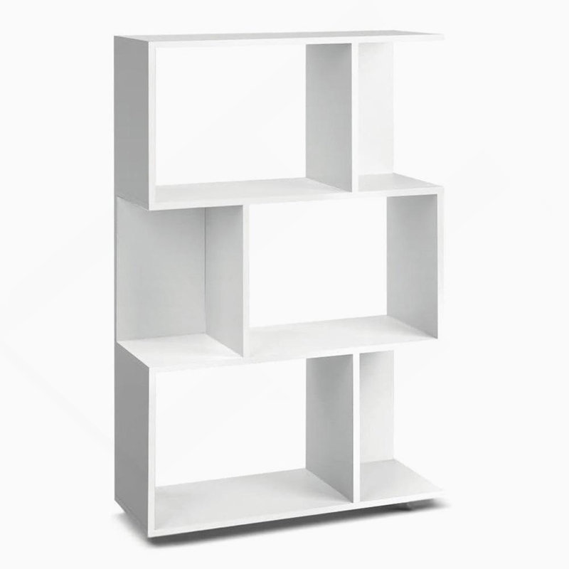 Bibliothèque blanche simple à trois couches, Blanc, crème, (4 tablettes) H 44 po x l 23,6 po x P 9,5 po
