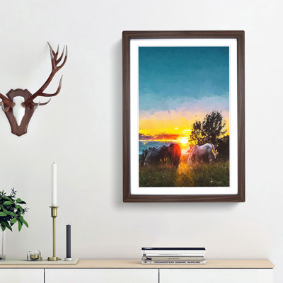 Sunrise Behind the Trees in Abstract - Framed Print
