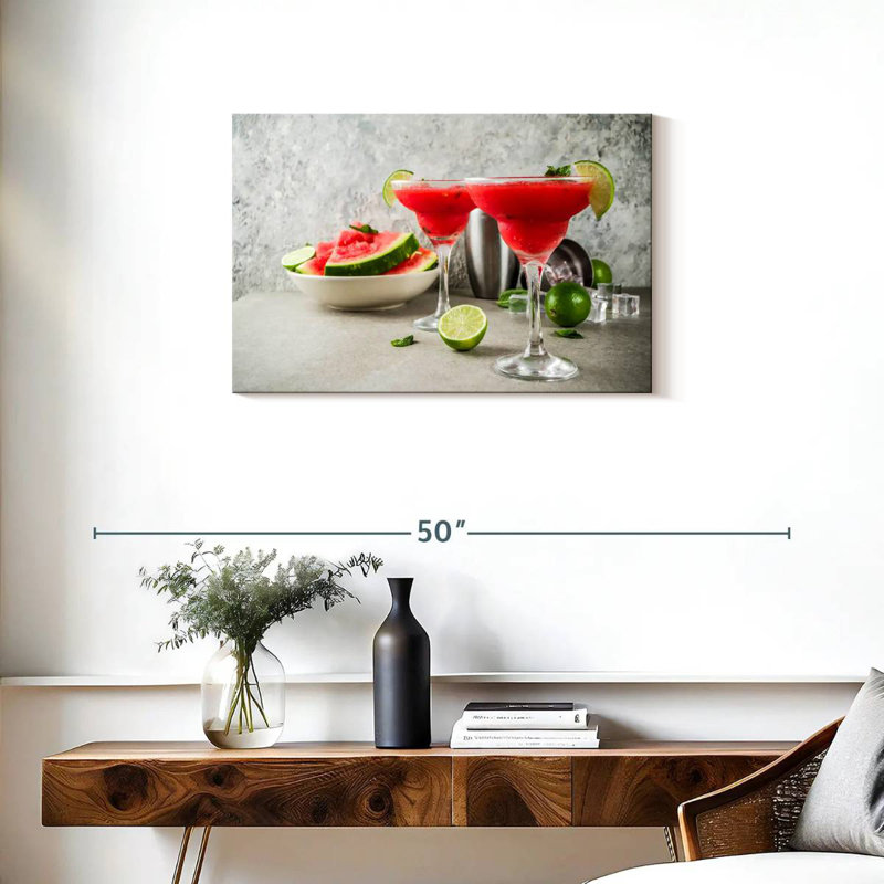 Margarita Brampt melon d'eau cocktails, H 20 po x l 30 po