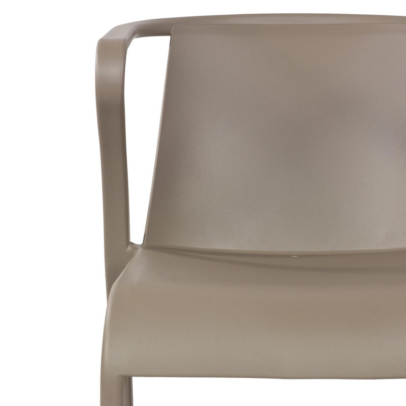 Horka Stacking Patio Dining Armchair with Cushion, Taupe