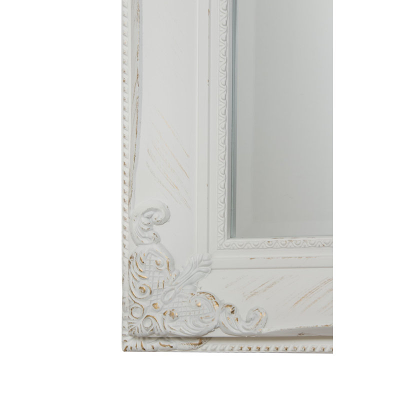 Kellison Wood Flat Mirror, White, 180cm H x 50cm W x 7cm D