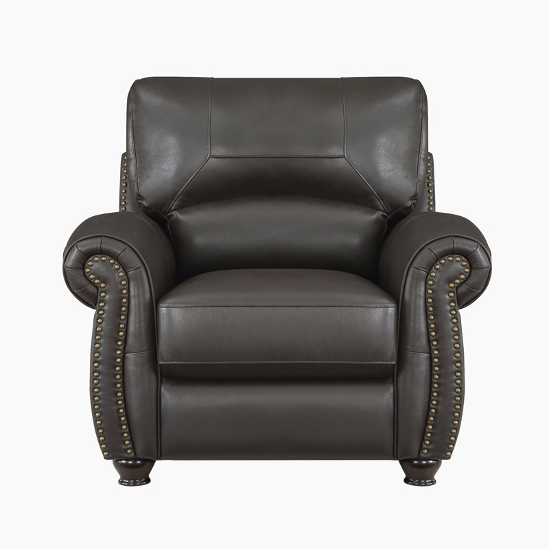 Fauteuil Neoga, Similicuir brun foncé