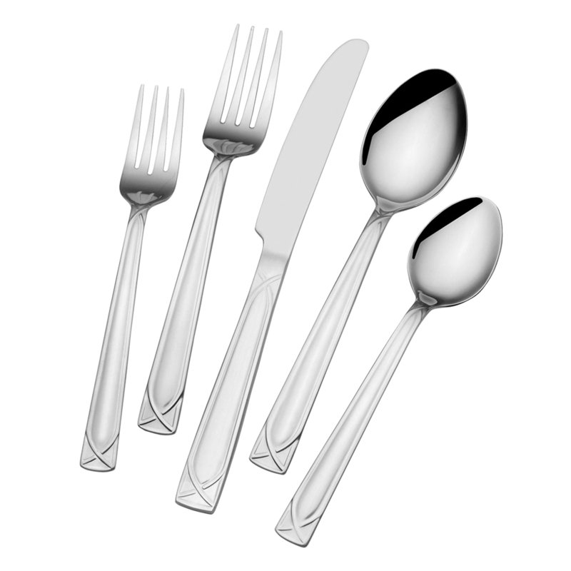 Pfaltzgraff Pfaltzgraff Mabel 30-Piece Stainless Steel Flatware Set with Caddy. Service for 6