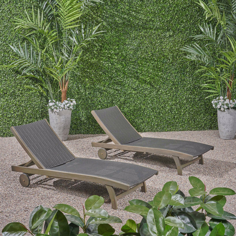 Chaise longue Banzai avec plateau coulissant, Gris