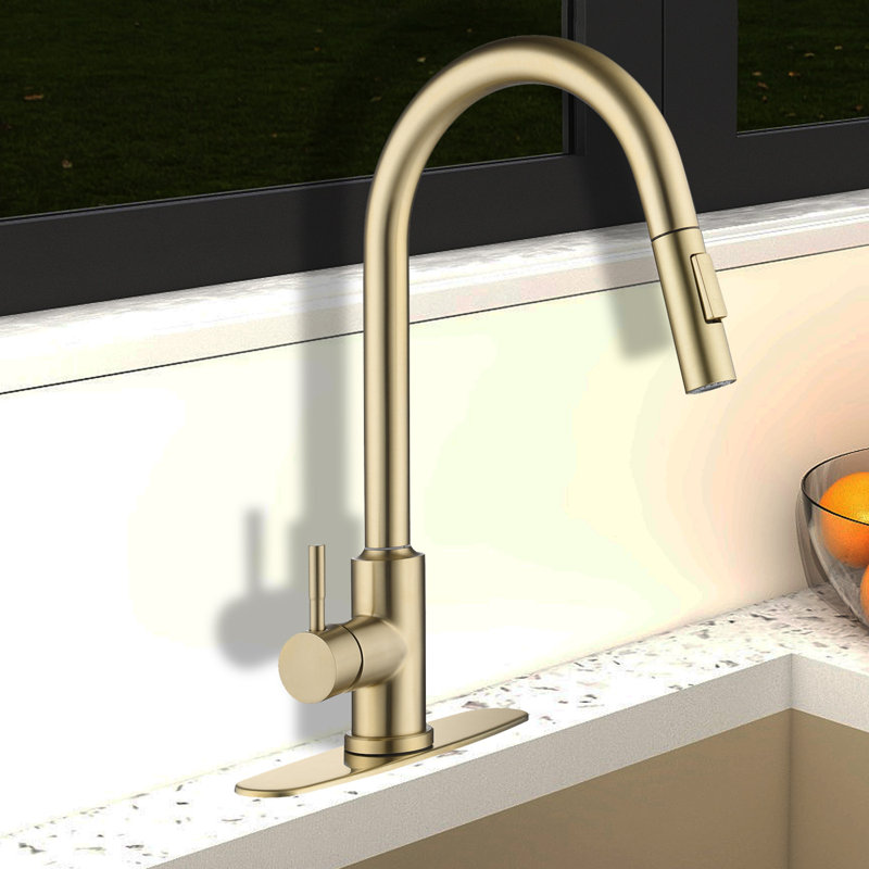 HHK HOME Pull Down Touch Kitchen Faucet, Gold