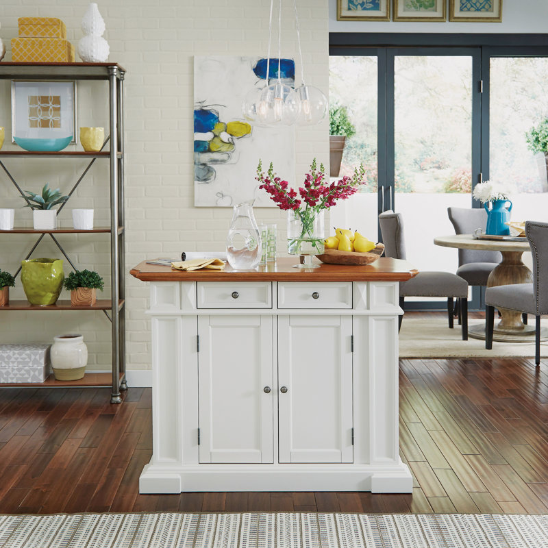 Seddon 49.75'' Wide Kitchen Island, Off-White