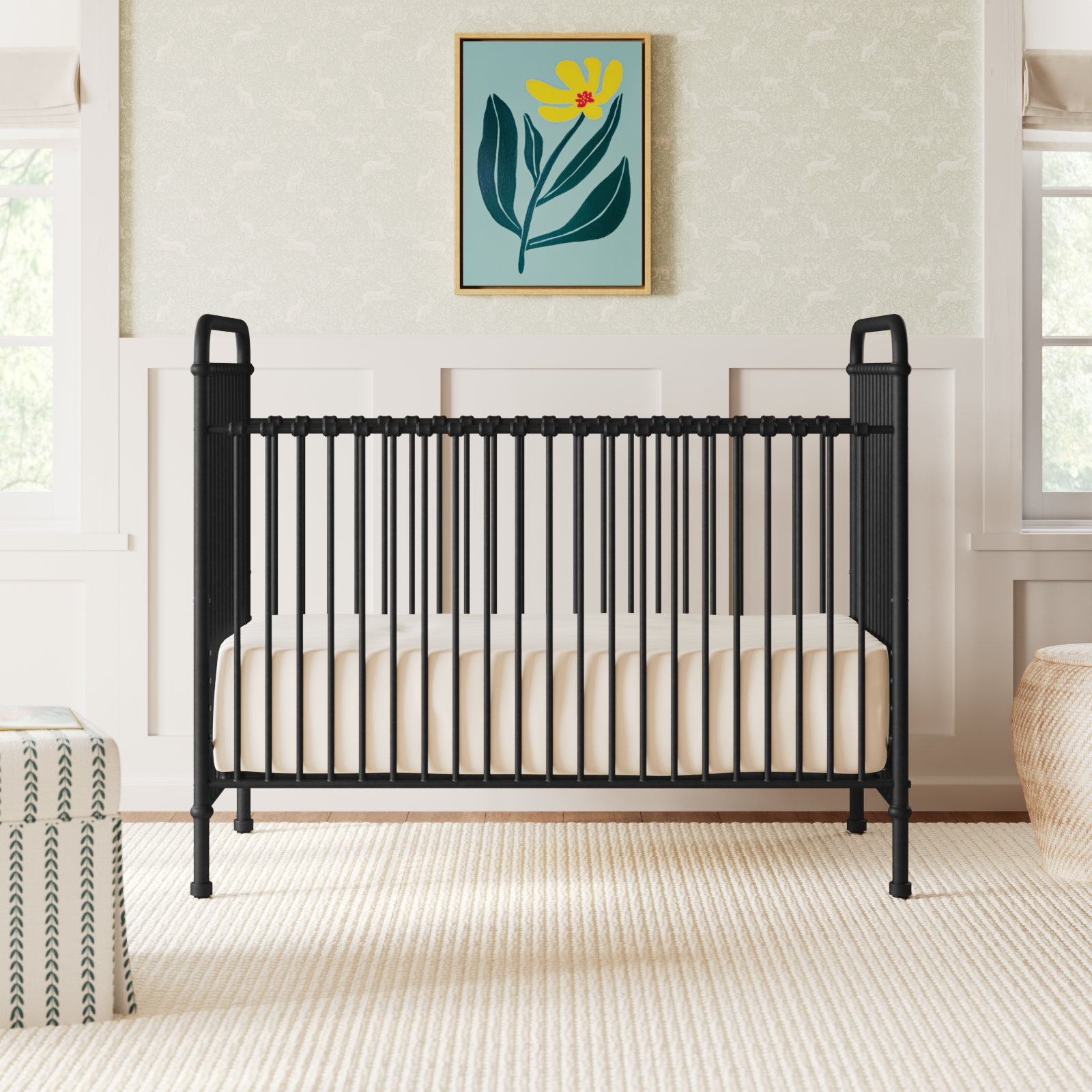 Abigail Steel 3-in-1 Convertible Crib, Vintage Iron