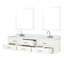 Meuble-lavabo double blanc 80 po X P 22 po D, dessus en marbre de Carrare, ensemble de robinet et Miroirs-118024529