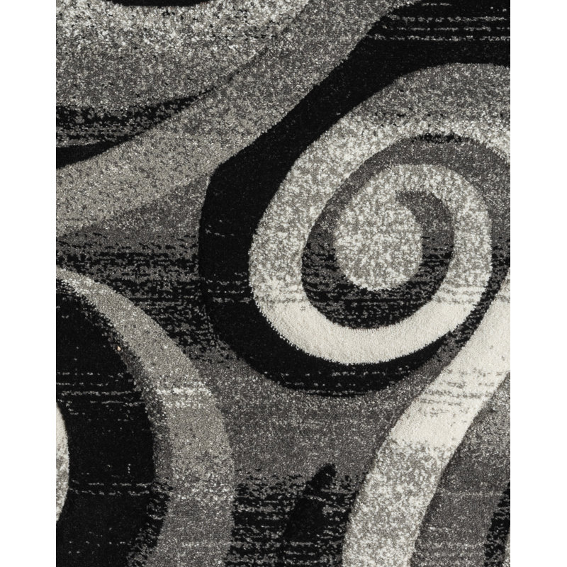 Hand Carved Modern Abtsract Area Rug Carpet Soft Polypropylene Frieze Indoor Carpet, Rectangle 5'3" x 7'7"