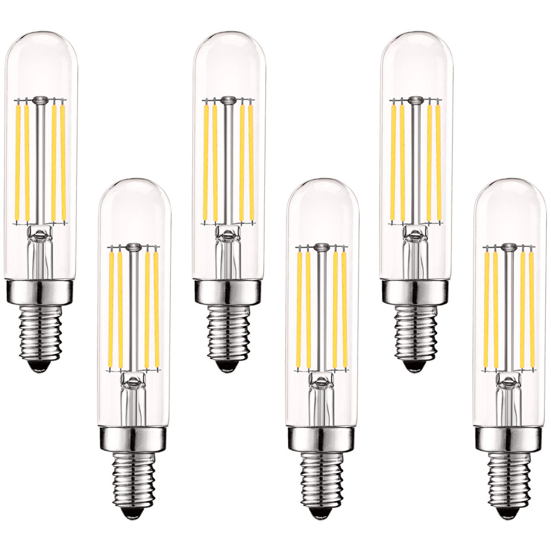 5 Watt (60 Watt Equivalent), T6 T6.5, LED Dimmable Light Bulb, Soft White E12 candelabra Base 6 Pack Luxrite