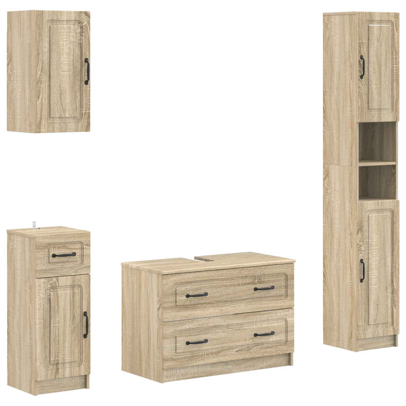 Bathroom Storage Furniture Set, Sonoma Oak
