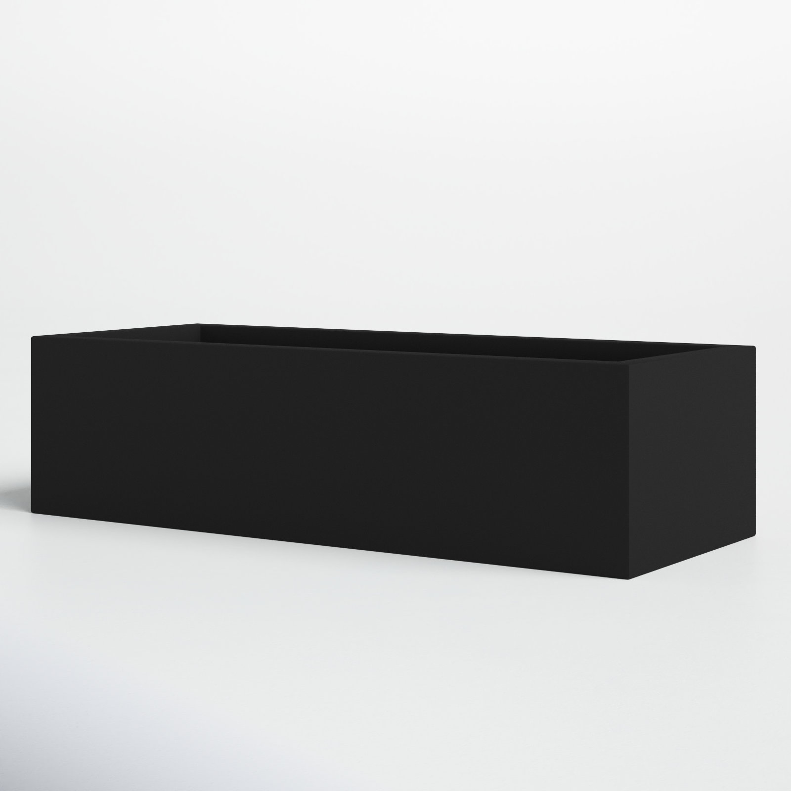 Connoisseur Fiberglass Planter Box, 4" H x 6" W x 20" D, Black