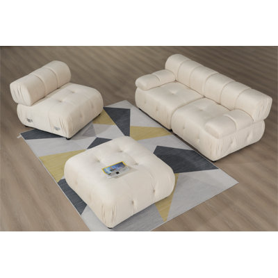 Velvet L-Shaped Sectional Reversible