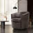 Leather Upholstered Swivel Barrel Chair—No Assembly Required-789525799