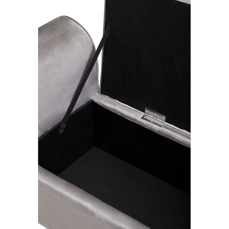 111cm Wide Velvet Standard Ottoman, Grey