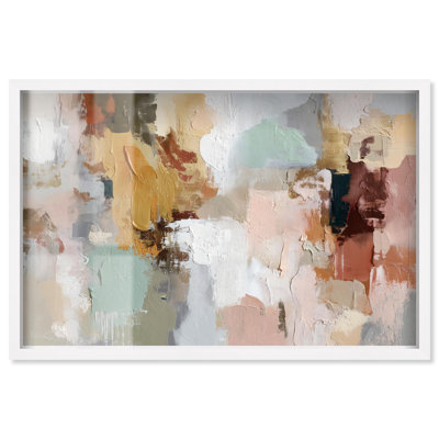 Colour of Earth I Shadowbox Print Abstract Wall Art by Art Remedy, White Frame, 55 x 37