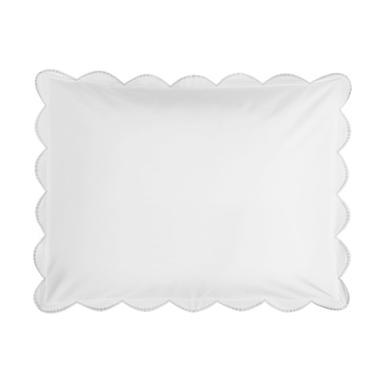 Nazaré 100% Cotton Percale, Shams, white/ silver, Standard
