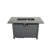 50000 Fire Pit Table, 42" Black Metal, Push-Button Ignition, Lava Rock Compatible Pit, Sintered Stone Filler