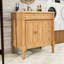 Meuble-lavabo moderne avec 3 tiroirs, tablette réglable et lavabo en céramique-1878415910