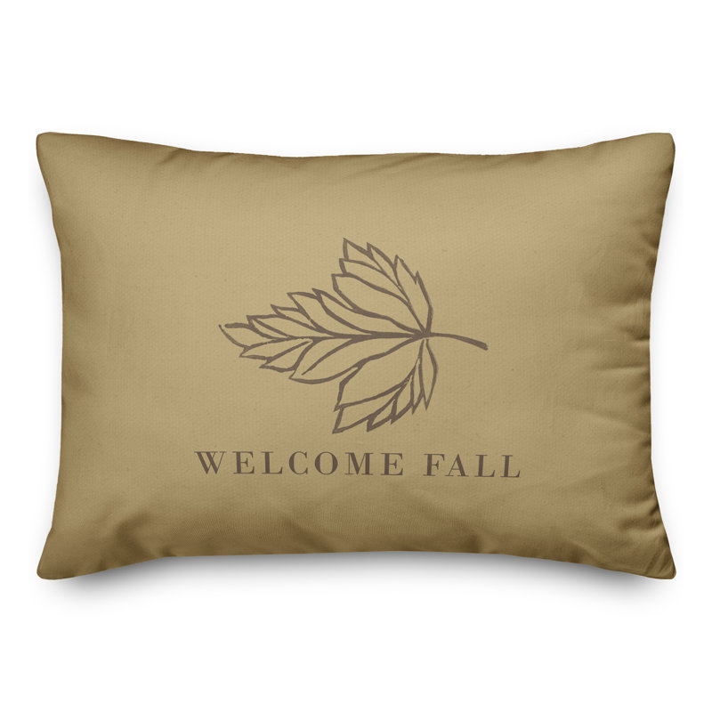 Welcome Fall Leaf Square Pillow Cover & Insert