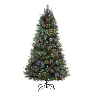 7 Ft. Cypress Cashmere Pine Tree with 8 Different Light Settings - Pre-Lit Christmas Tree