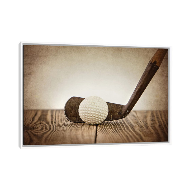 Golf Iron Ball - Print on Canvas, White Framed, 66.04 cm H x 45.72 cm W