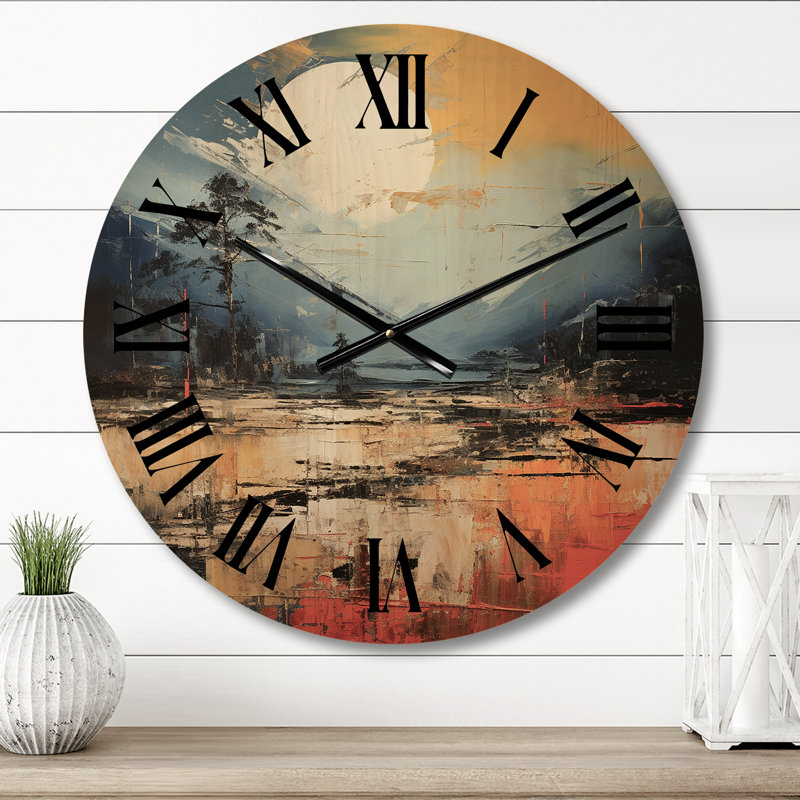 Horloge murale en bois massif Minke, Moyenne