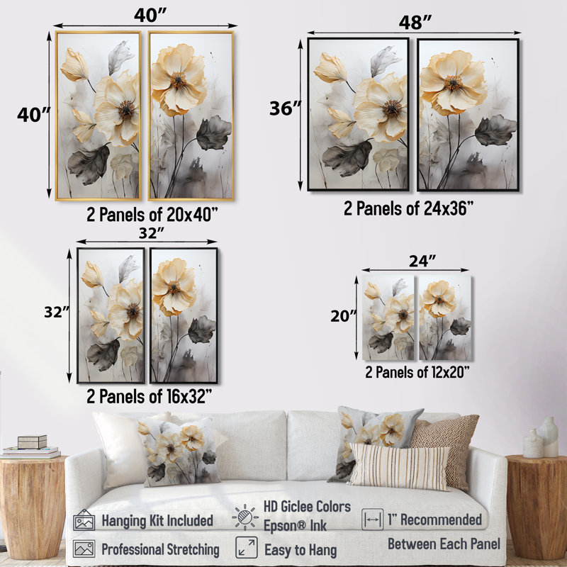 Minimalisme, gloire du matin - art mural floral, H 40 po x l 40 po, Toile tendue, Ne s’applique pas