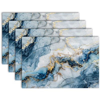 4-Piece Polyester Rectangle Dining Table Placemat