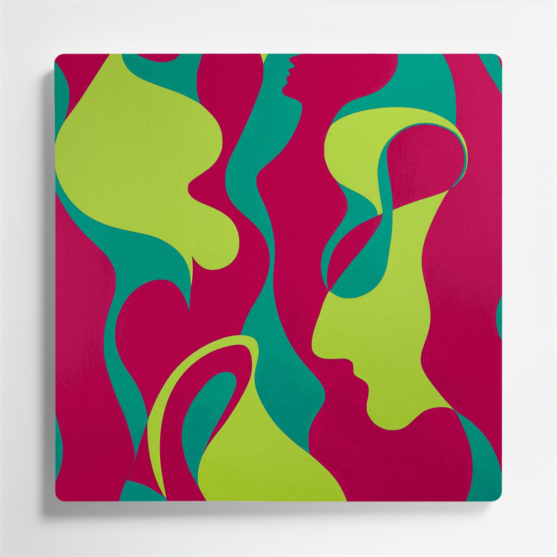 Abstrait art figuratif métal rouge 85, 12" H x 12" W