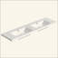Lavabo en résine pour meuble-lavabo de salle de bain, avec deux lavabos rectangulaires encastrés, trou de robinet simple, comptoir de meuble-lavabo seulement