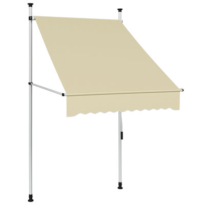 Dakota Fields 1cm W x 1.2cm D Fabric Anthracite Cover Retractable Patio Awning