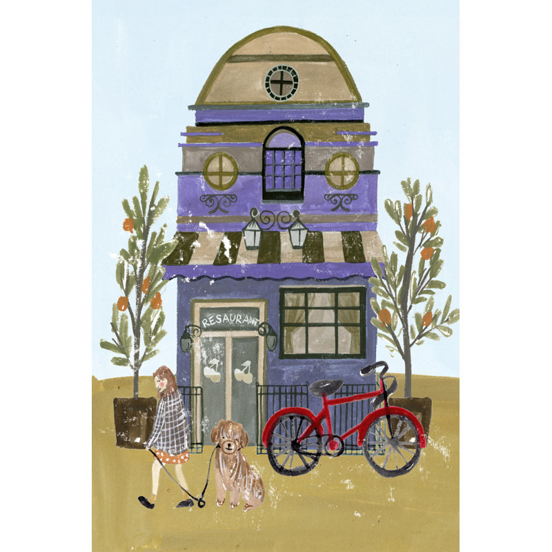 Local Cafe IV by Melissa Wang - Wrapped Canvas Painting, 122 cm H x 81 cm W, Black Floater Framed