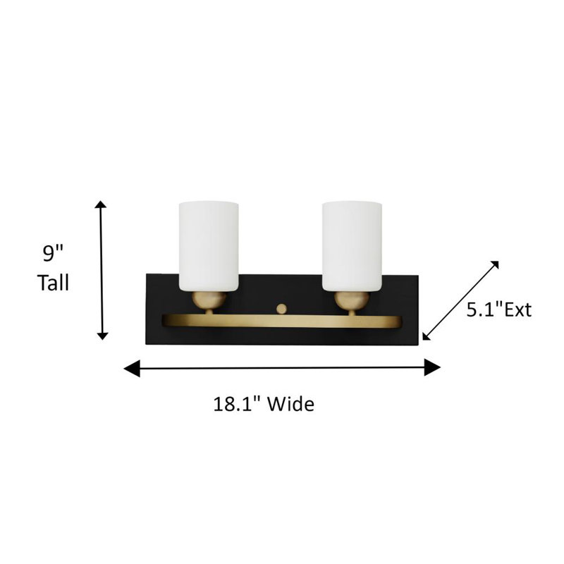 Éclairage pour meuble-lavabo à intensité variable Aimilia, 2, Or