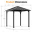 Rowan 8' X 8' Steel Outdoor Patio Hard Top Single Roof Gazebo With Privacy Curtains
