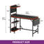 Reversible 110Cm W Computer Desk,Home Office Desk Gaming Table With Storage Shelf&LED Lights-1747954261