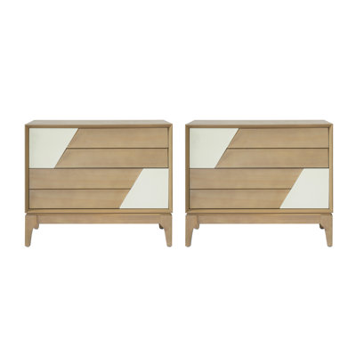 3-Piece King Bedroom Set,1 Boucle Upholstered Platform Bed Frame with Tall Extended Wood Headboard and 2 Japandi Style Bedside Tables