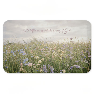 Wildflowers Speak Poetry of God Printed Anti-Fatigue Floor Mat, design by A Barefoot Stylist