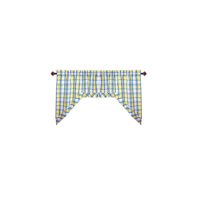 Vina Cotton Plaid Swag Window Valance