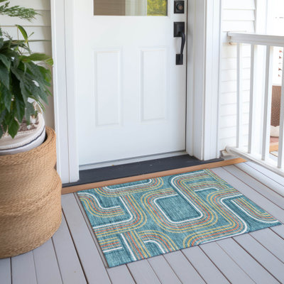 Tapis géométrique intérieur / extérieur lavable à la machine Chantille ACN2535