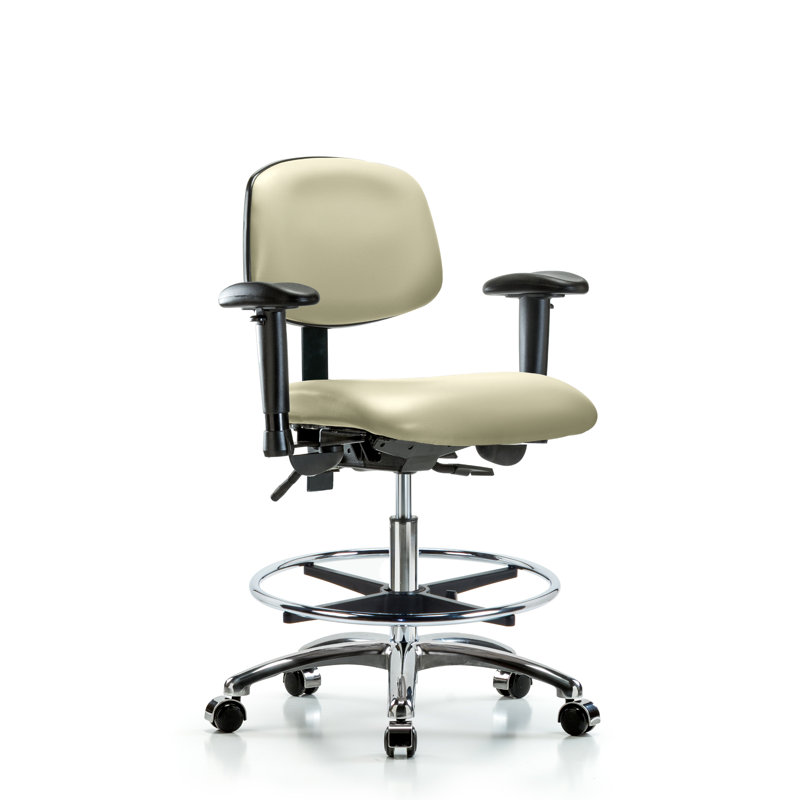 Aliya Vinyl Drafting Chair, Adobe, Casters, Not Included