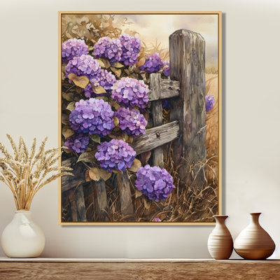 Eady Hydrangeas By The Old Fence - Hydrangea Large Wall Art