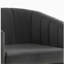 Fauteuil demi-tonneau capitonné gris foncé et doré