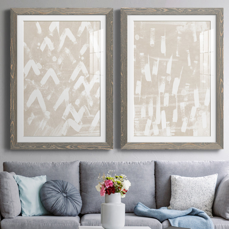 Earth Gravure III - ensemble de 2 peintures encadrées, H 37,5 po x l 27,5 po x P 1 po, Encadré gris