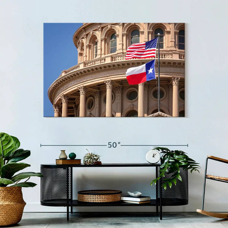 Drapeaux de Nicci au Texas Capitol, H 32 po x l 48 po